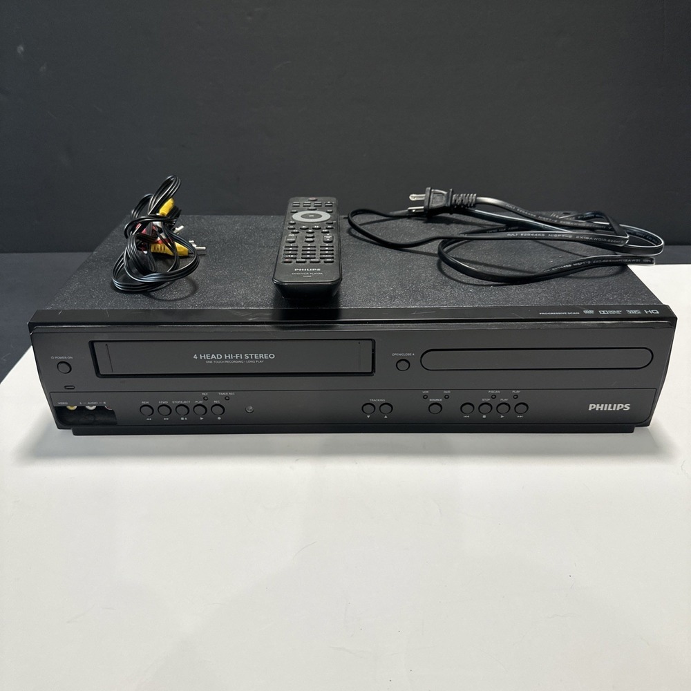 Philips DVP3355V/F7 DVD/VCR Combo Player Hi-Fi VHS Recorder w/ Remote Tested